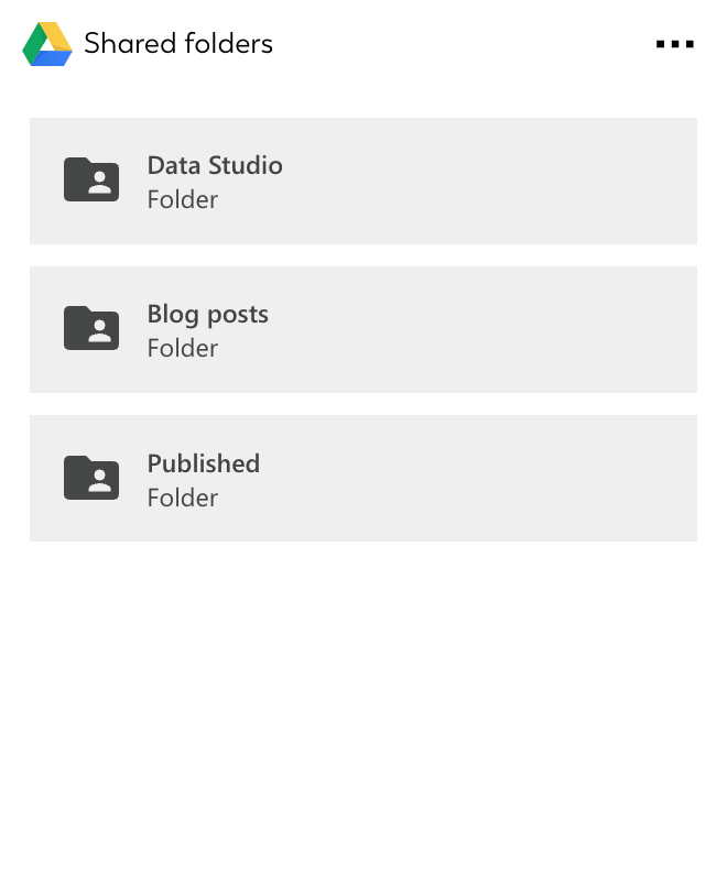 Adaptive Card for Shared folders that can be integrated into SharePoint intranets or works on personal dashboards