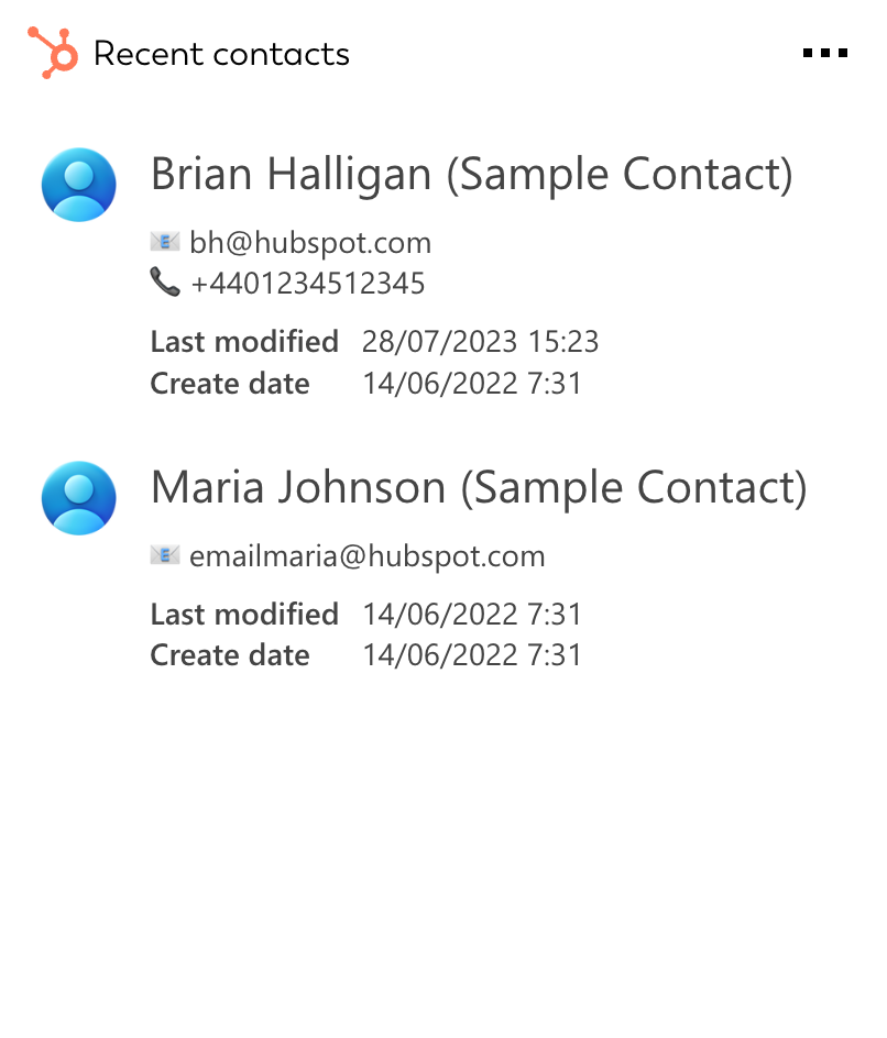 Adaptive Card for Recent contacts that can be integrated into SharePoint intranets or works on personal dashboards