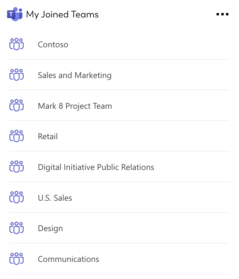Card screenshot of Microsoft Teams integration